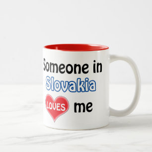 Caneca De Café Em Dois Tons Alguém na Eslováquia me ama
