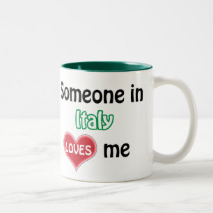 Caneca De Café Em Dois Tons Alguém na Itália me ama