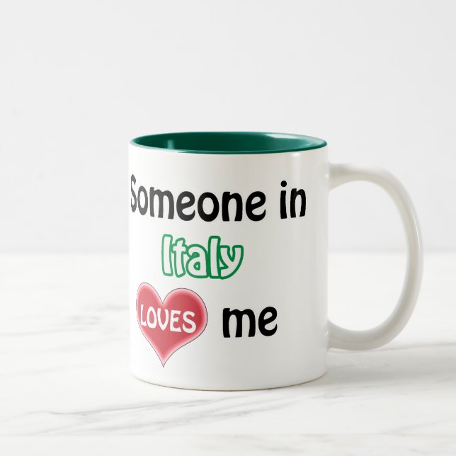 Caneca De Café Em Dois Tons Alguém na Itália me ama (Direita)
