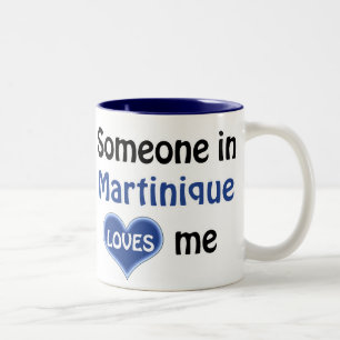 Caneca De Café Em Dois Tons Alguém na Martinica me ama