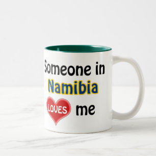 Caneca De Café Em Dois Tons Alguém na Namíbia me ama