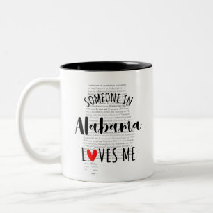 Caneca De Café Em Dois Tons Alguém No Alabama Me Ama A Mapear Coffee Mug