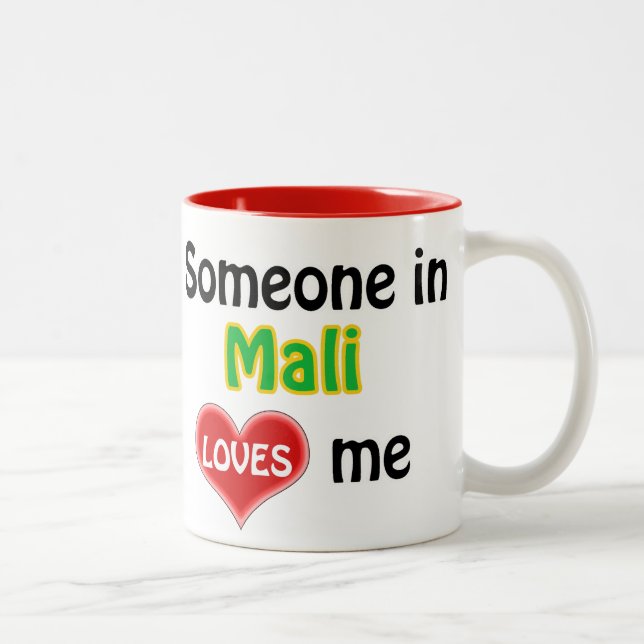 Caneca De Café Em Dois Tons Alguém no Mali me ama (Direita)