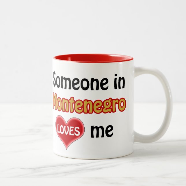 Caneca De Café Em Dois Tons Alguém no Montenegro me ama (Direita)