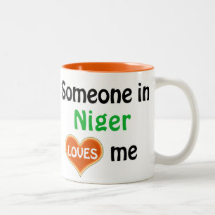 Caneca De Café Em Dois Tons Alguém no Níger me ama
