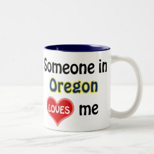Caneca De Café Em Dois Tons Alguém no Oregon me ama