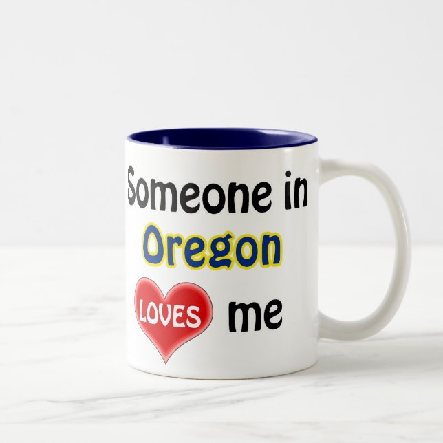 Caneca De Café Em Dois Tons Alguém no Oregon me ama (Direita)