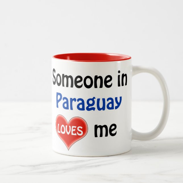 Caneca De Café Em Dois Tons Alguém no Paraguai me ama (Direita)