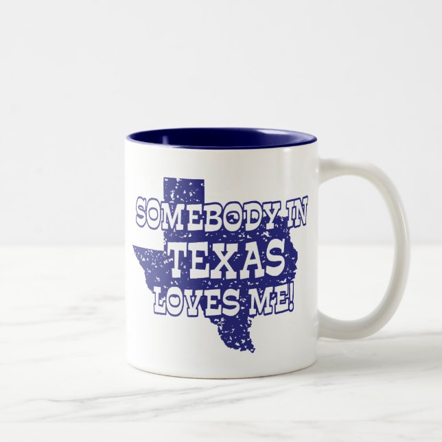 Caneca De Café Em Dois Tons Alguém No Texas Me Ama (Direita)