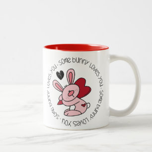 Caneca De Café Em Dois Tons Algum coelho ama-o