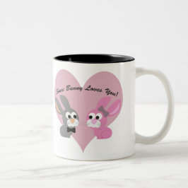 Caneca De Café Em Dois Tons Algum coelho ama-o!