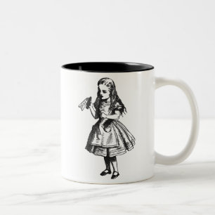 Caneca De Café Em Dois Tons Alice com "bebida mim" garrafa