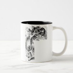 Caneca De Café Em Dois Tons Alice e o gato de Cheshire