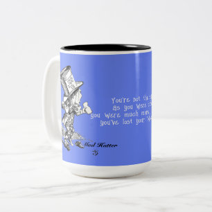 Caneca De Café Em Dois Tons Alice Mad Hatter no País das Maravilhas Muchier Mu