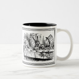 Caneca De Café Em Dois Tons Alice no País das Maravilhas John Tenniel Ilustraç