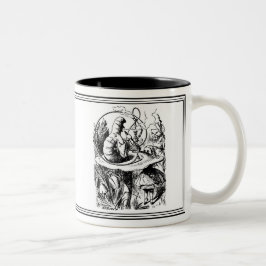 Caneca De Café Em Dois Tons Alice no País das Maravilhas John Tenniel Ilustraç