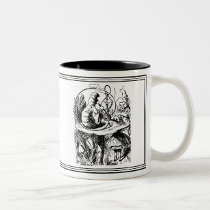 Caneca De Café Em Dois Tons Alice no País das Maravilhas John Tenniel Ilustraç