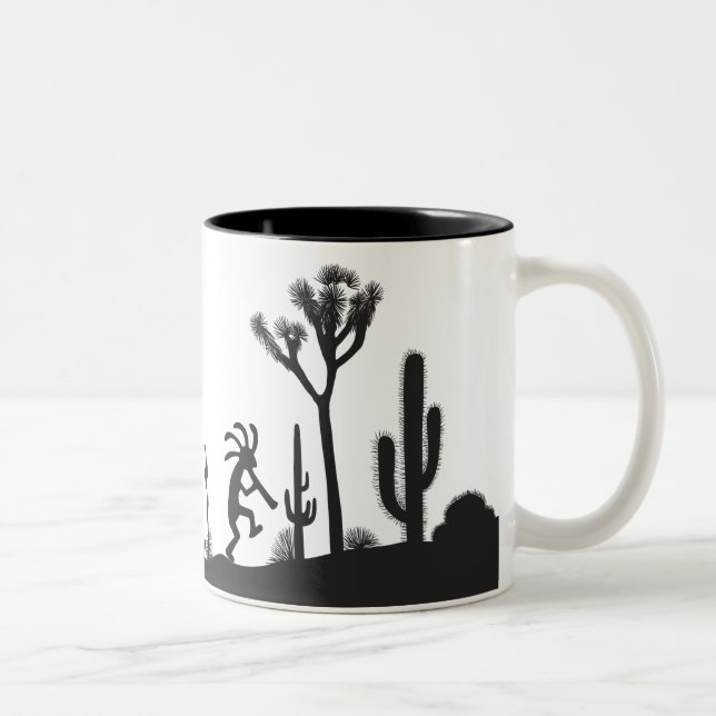 Caneca De Café Em Dois Tons Alienígena ou Forma de Vida Desert Kokopelli (Direita)