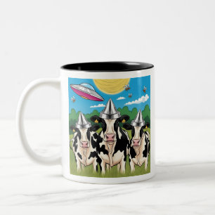 Caneca De Café Em Dois Tons Alienígena Tin Tin Foil Hat Tee, UFO UAP