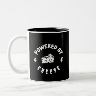 Caneca De Café Em Dois Tons Alimentado Por Queijo