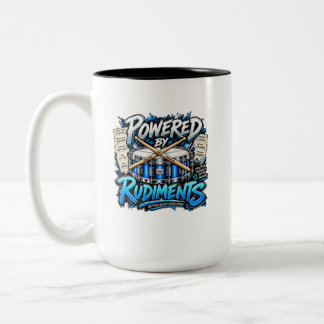 Caneca De Café Em Dois Tons Alimentado por Rudimentos Baterista Divertido Linh