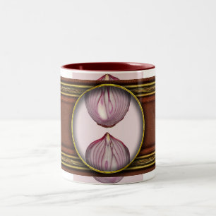 Caneca De Café Em Dois Tons Alimento - Legume - Seção transversal de uma Cebol