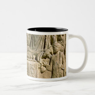 Caneca De Café Em Dois Tons Alivio que descreve uma refeição da família