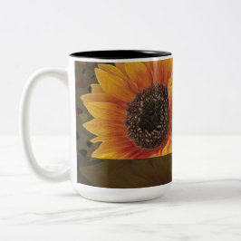 Caneca De Café Em Dois Tons Alma da Mãe do Girassol Amarelo