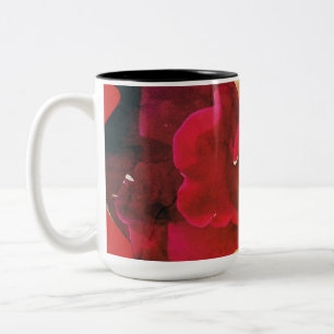Caneca De Café Em Dois Tons Almofada Redonda Rosa Vermelha