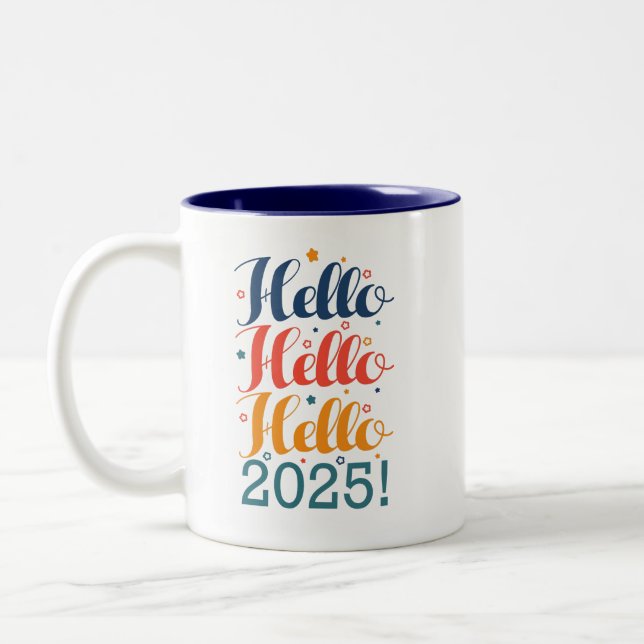 Caneca De Café Em Dois Tons Alô 2025 (Esquerda)