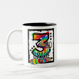Caneca De Café Em Dois Tons Alô, 3º ano, professor do 3º ano, Tie Dye Back T