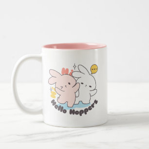 Caneca De Café Em Dois Tons Alô, é a Hora das Coelhinhas: Momentos Tokki Loppi