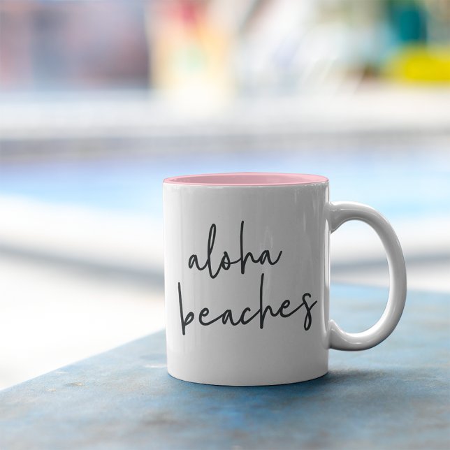 Caneca De Café Em Dois Tons Aloha Beaches (Criador carregado)