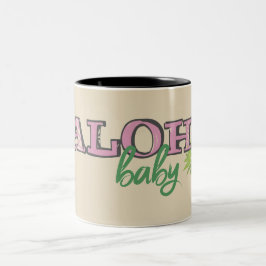 Caneca De Café Em Dois Tons Aloha bebê com abacaxis
