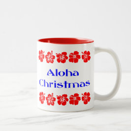 Caneca De Café Em Dois Tons Aloha Christmas Red Hibiscus Hawaiian Mug