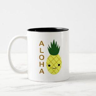 Caneca De Café Em Dois Tons Aloha Cute Kawaii Pineapple