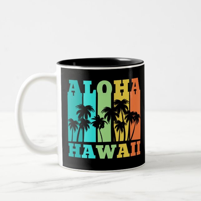 Caneca De Café Em Dois Tons Aloha Havaí (Esquerda)