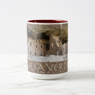 Caneca De Café Em Dois Tons Alojamento MESA VERDE NAT’L PARK-Colorado-Cliff-