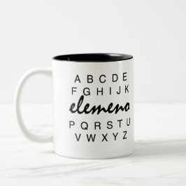 Caneca De Café Em Dois Tons Alphabet Elemeno Mug