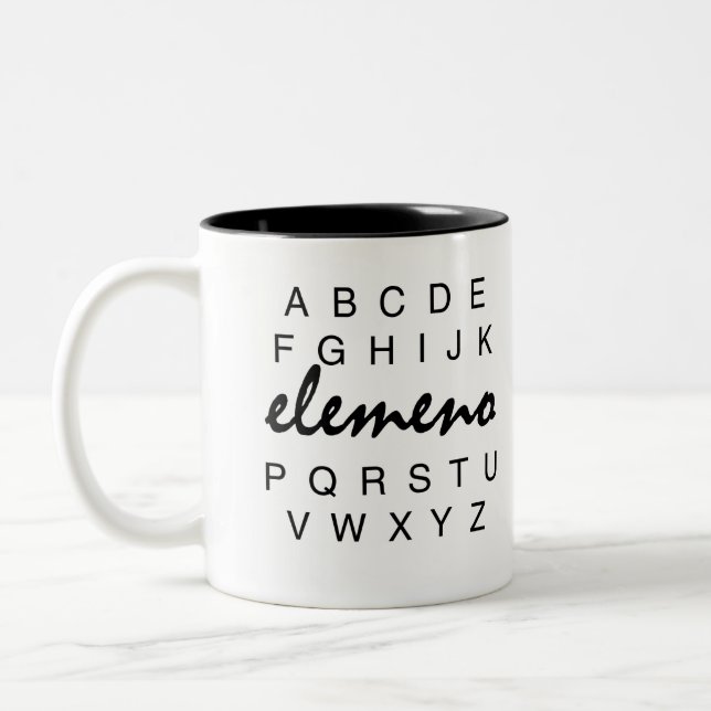 Caneca De Café Em Dois Tons Alphabet Elemeno Mug (Esquerda)
