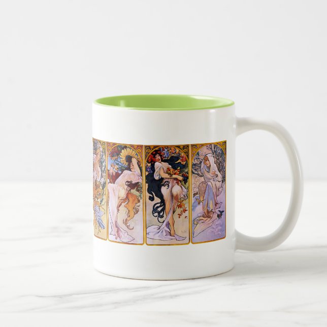 Caneca De Café Em Dois Tons Alphonse Mucha (Direita)
