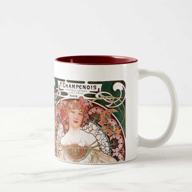Caneca De Café Em Dois Tons Alphonse Mucha (Direita)