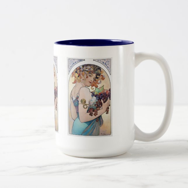 Caneca De Café Em Dois Tons Alphonse Mucha (Direita)