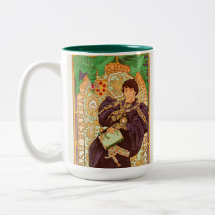 Caneca De Café Em Dois Tons Alphonse Mucha Príncipe e Dragão