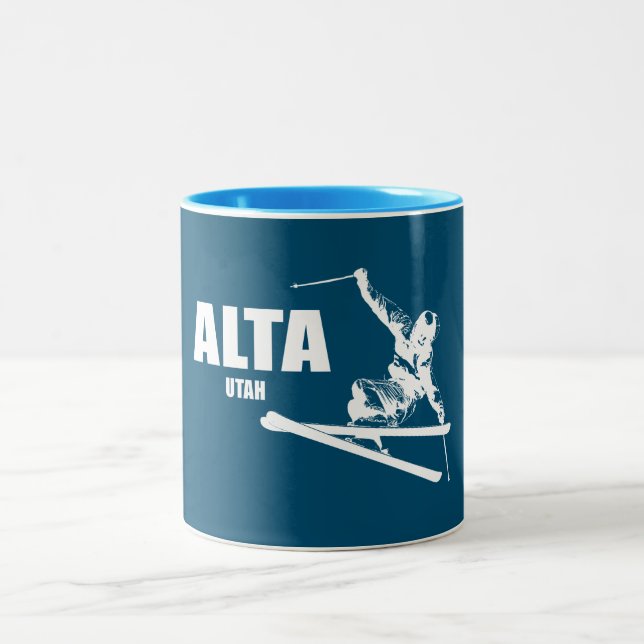 Caneca De Café Em Dois Tons Alta Utah Skier (Centro)