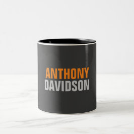 Caneca De Café Em Dois Tons Alternativo - Cinza de cor perfeita Texto em negri