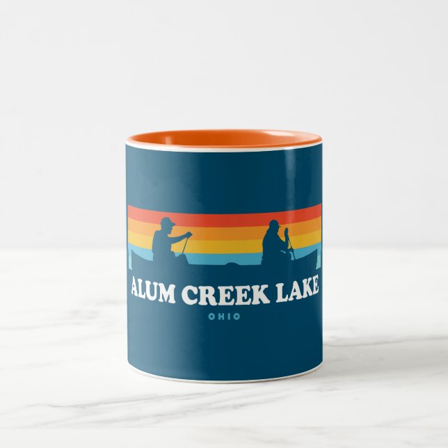 Caneca De Café Em Dois Tons Alum Creek Lake Ohio Canoe (Centro)