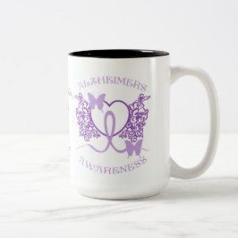Caneca De Café Em Dois Tons Alzheimer Consciência Borboletas Roxas Mug