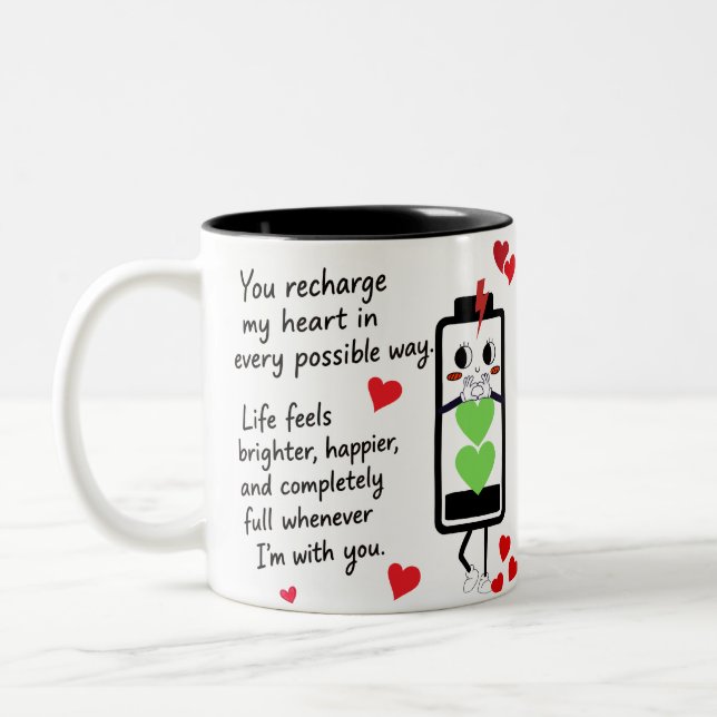 Caneca De Café Em Dois Tons Ama (Esquerda)