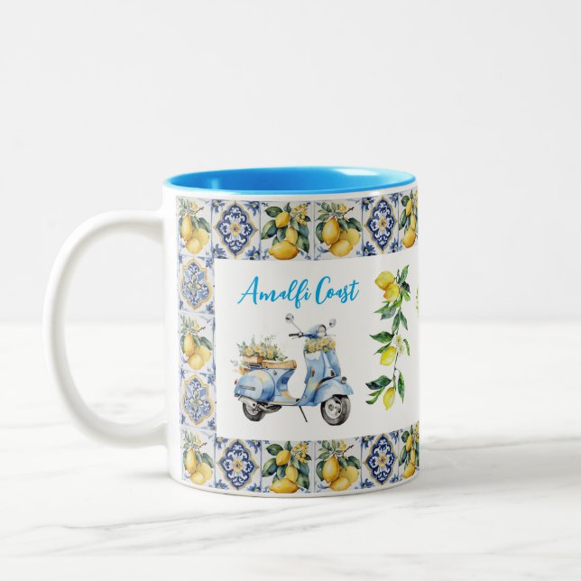 Caneca De Café Em Dois Tons Amalfi Coast Lemons Vespa (Esquerda)